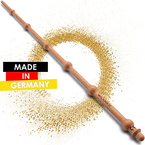 WALDUNIKAT® Zauberstab aus Holz – Made in Germany – Spielzeug, Geburtstags-Geschenk, Deko, Kostüm für Erwachsene, Kinder, Damen, Herren, Mädchen (No. 2 - Kernholz) von WALDUNIKAT