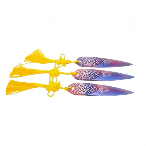 Glow-in-The-Dark Dagger Prop for K-Pop Demon Hunters for Zoey Collectible Cosplay Accessory with Golden Tassels (3PC) von WANAHTON