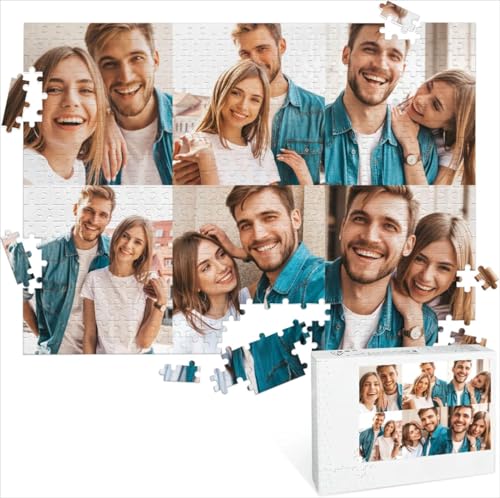 Puzzle selbst gestalten，Personalisierte Puzzle mit Foto 120/300/500/1000 Teilemuttertagsgeschenk HochzeitGeschenk (Stil #2,500pcs) von WANAHTON