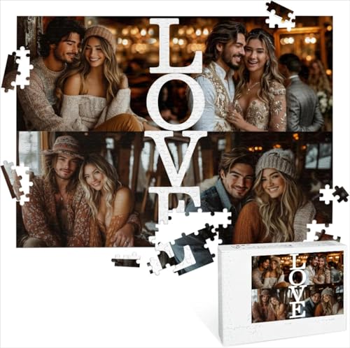 Puzzle selbst gestalten，Personalisierte Puzzle mit Foto 120/300/500/1000 Teilemuttertagsgeschenk HochzeitGeschenk (Stil #3,500pcs) von WANAHTON