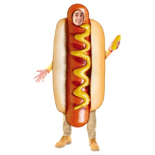 WANAHTON Hot Dog Kostüm Witzige Hotdog Kostüm Outfit karneval tragbare Requisite Halloween cosplay costume für Erwachsene (Erwachsene,Einheitsgröße) von WANAHTON