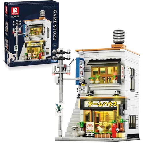 Architektur Bausteine Haus Bausatz, Japanischer Arcade-Laden Modell, 984 Teile, mit LED Licht, Zimmerdeko und Geschenk von WANCHENG