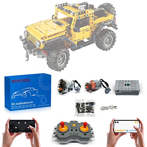Für Lego 42122 Jeep Wrangler Upgrade Zubehör Set, APP-Steuerung, Programmierbar, mit Joystick Fernbedienung und 2 Motor (Modell Nicht Enthalten) von WANCHENG