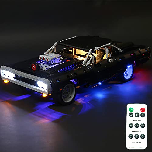 LED Beleuchtung Lichtbausatz für Lego 42111 Dom's Dodge Charger, Fernbedienung Licht-Set mit Lego 42111 (Modell Nicht Enthalten) von WANCHENG
