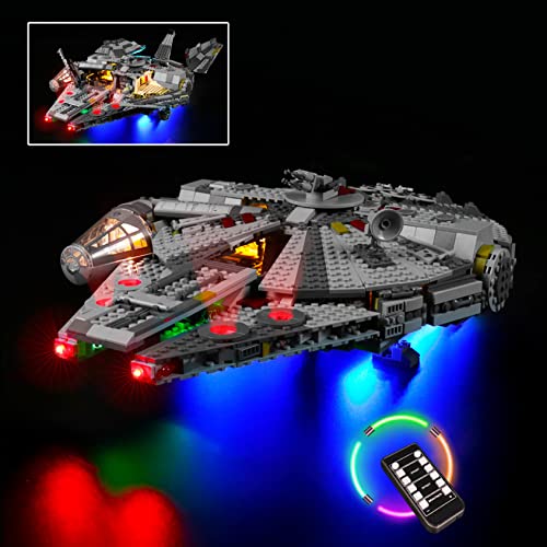 LED Licht-Set für Lego 75257 Star Wars Millennium Falcon Modell, mit Fernbedienung, Beleuchtungsset Kompatibel mit Lego 75257 (Modell Nicht Enthalten) von WANCHENG