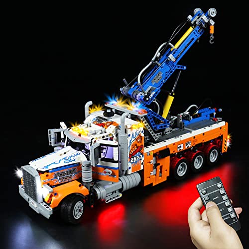 Licht Set für Lego 42128 Technic Schwerlast-Abschleppwagen, Fernsteuerung LED Beleuchtungs Set kompatibel mit Lego Heavy-Duty Tow Truck 42128 (Modell Nicht Enthalten) von WANCHENG