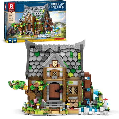 Mittelalterliche Wassermühle Bausteine Modell, 1873 Teile, Europäischen Stil Haus Bauspielzeugsets, Geschenkidee für Sammler Mittelalterliche Wassermühle Bausteine Modell, 1873 Teile, Europäischen Stil Haus Bauspielzeugsets, Geschenkidee für Sammler von WANCHENG