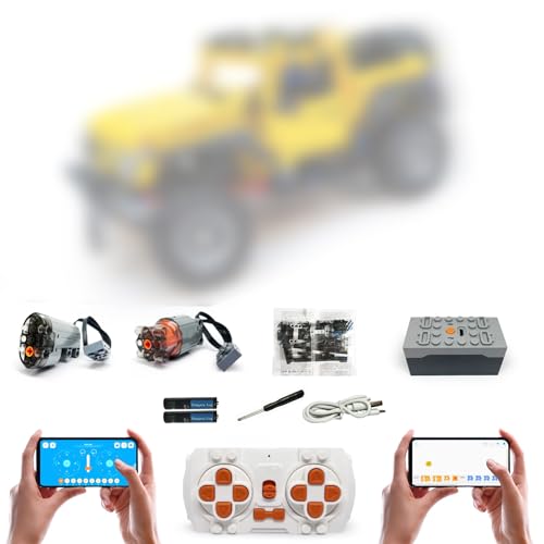 Motoren und Fernbedienung Set für Lego 42122 Jeep Wrangler, 4 Modi der APP-Steuerung, mit 2 Motor (Modell Nicht Enthalten) (Super Motor) von WANCHENG