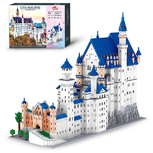 WANCHENG Schloss Neuschwanstein Modell, 11810 Teile Groß MOC Klemmbausteine, Princess Castle, Konstruktionsspielzeug Bausteine Modell, mit Exquisiten Verpackungsboxen von WANCHENG