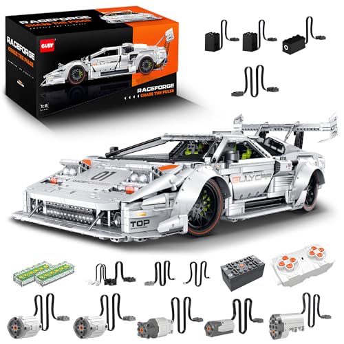 Technik Bausteine Sportwagen, Maßstab 1:8, 3970 Teile, Fernbedienung Supersportwagen Spielzeug Modell, mit Motor und LED Licht, MOC Klemmbausteine, Ausstellungsstück Sammler (Dynamische Version) von WANCHENG