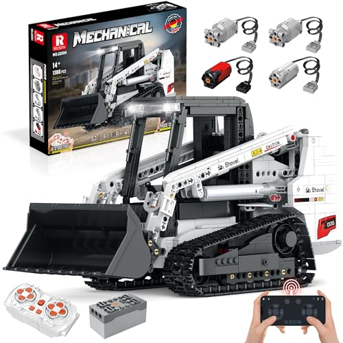 Technik Bulldozer Bausatz, 1366 Teile, mit LED Licht und 4 Motor, konstruktionsspielzeug, Technic Fernbedienung Crawler Planierraupen Baufahrzeug Bausteine von WANCHENG