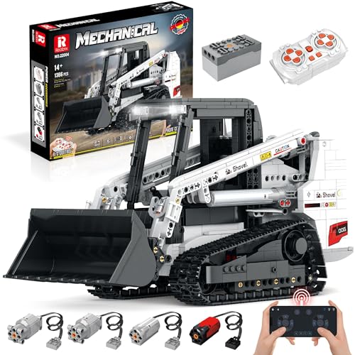 Technik Bulldozer Modell, 1366 Teile, Technic Fernbedienung Crawler Planierraupen Baufahrzeug bausteine bausatz, mit LED Licht und 4 Motor, Bauspielzeugsets von WANCHENG