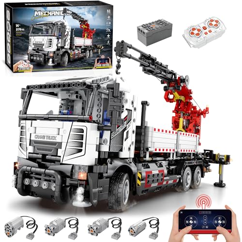Technik Kran LKW Bausatz, 2178 Teile, Technic Fernbedienung Truck Bausteine Modell, mit 4 Motor, Baufahrzeug-Modell Geschenk von WANCHENG