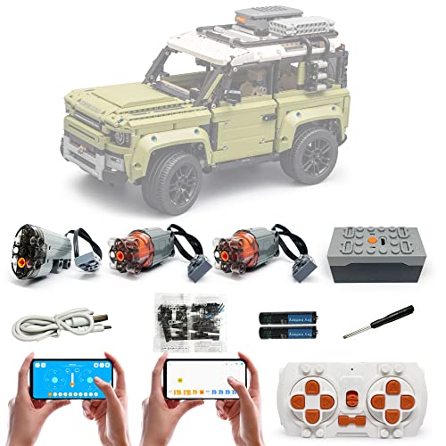 Technik Power Motoren Set für Lego 42110 Land Rover Defender, 4 Modi der APP-Steuerung, Upgrade Zubehör mit 3 Motor und Fernbedienug Set (Modell Nicht Enthalten) von WANCHENG