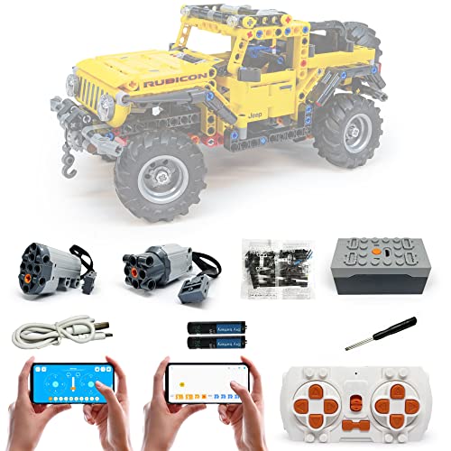 Technik Power Motoren Set für Lego 42122 Jeep Wrangler, 4 Modi der APP-Steuerung, Upgrade Zubehör mit 2 Motor und Fernbedienug Set (Modell Nicht Enthalten) von WANCHENG