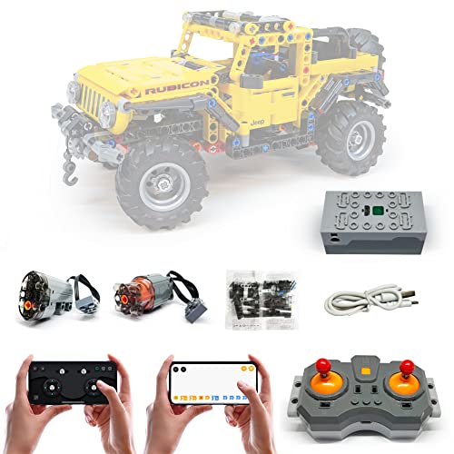 Technik motoren Set für Lego 42122 Jeep Wrangler, APP-Steuerung, Programmierbar, mit Joystick Fernbedienung, 2 Motor (Modell Nicht Enthalten) (Super Motor) von WANCHENG