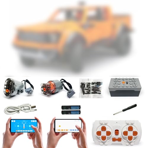 Technik motoren Set für Lego 42126 Ford F-150 Raptor Pick-Up-Truck, 4 Modi der APP-Steuerung, Upgrade Zubehör mit 2 Motor und Fernbedienug Set (Modell Nicht Enthalten) von WANCHENG