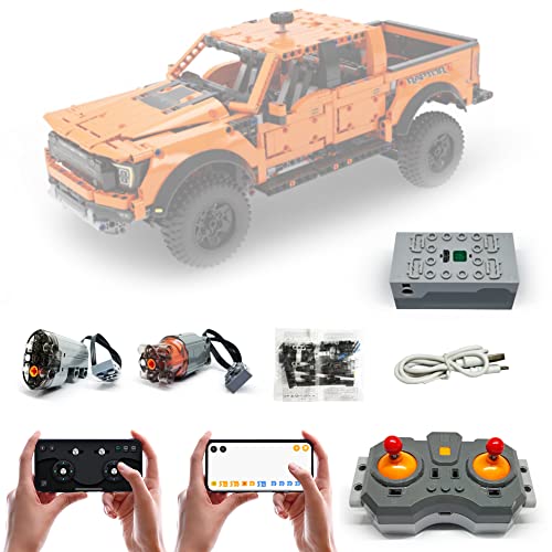 Technik motoren Set für Lego 42126 Ford f-150 Raptor, APP-Steuerung, Programmierbar, mit Joystick Fernbedienung, 2 Motor (Modell Nicht Enthalten) (Super Motor) von WANCHENG