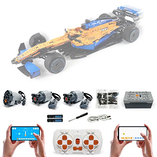 Technik motoren Set für Lego 42141 McLaren Formel 1 Rennwagen, 4 Modi der APP-Steuerung, mit 3 Motor und Fernbedienug Set (Modell Nicht Enthalten) (Gewöhnlicher Motor) von WANCHENG
