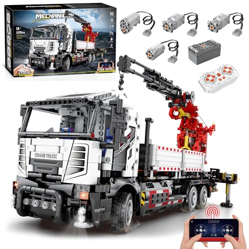 WANCHENG Technik Kran LKW Bausteine Modell, 2178 Teile, mit 4 Motor, 2.4G RC Fernbedienung Truck Bausatz, Ingenieur-LKW-Spielzeug Baukasten von WANCHENG