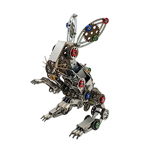 WANENGEDIY 3D Metall Puzzle Hase mit Osterei, 500+ Teile DIY-Montage Steampunk 3D Mechanische Puzzle Kaninchen Modellbausatz mit Werkzeugen, Wohndeko Adventskalender 2025 Geschenke von WANENGEDIY