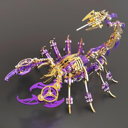 WANENGEDIY 3D Metall Puzzle Skorpion mit verstellbare Gelenke, 200+ Teile DIY-Montage Steampunk 3D Mechanische Puzzle Tiere Insekt mit Werkzeugen, Adventskalender 2025 Geschenke für Männer Frauen von WANENGEDIY