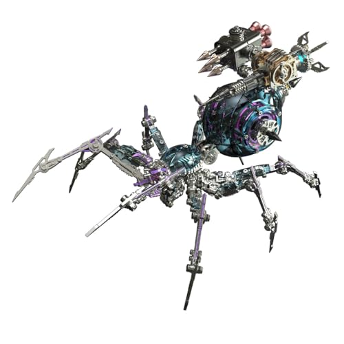 WANENGEDIY 3D Metall Puzzle Spinne mit Waffen-Zubehör, 771 Teile DIY-Montage Steampunk 3D Mechanische Puzzle Kriegsspinnen Modellbausatz mit Werkzeugen, Adventskalender 2025 Geschenke von WANENGEDIY