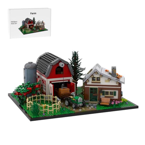 WANENGEDIY Bauernhof Architektur Klemmbausteine (2855 Stück) – Modularer MOC-Bausatz mit detailreichem Interieur, ideal als Dekorationsobjekt und für kreative Bauprojekte, MOC-211399 von WANENGEDIY