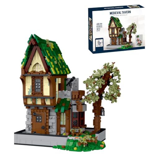 WANENGEDIY Bausteine Set, Mittelalterliche Modular Architektur Medieval Tavern Klemmbausteine Bausteine Modular Haus Konstruktions, Erwachsene -1872 Pieces von WANENGEDIY