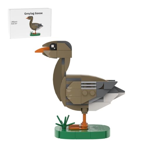 WANENGEDIY Graugans-Baustein-Bausatz, MOC-207754 – Detailliertes Tiermodell, Kreatives DIY-Konstruktionsset für Erwachsene, Ostergeschenk & Heimdekoration, 146 Teile von WANENGEDIY