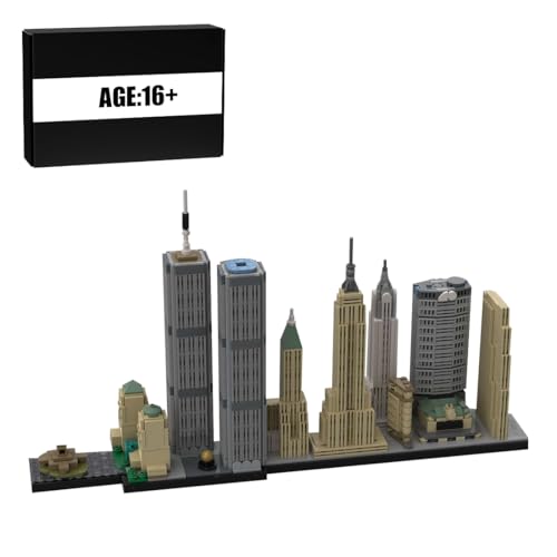 WANENGEDIY Manhattan Skyline Bausteine Set, 1607 Teile 1:2000 Maßstab Stadtbild Modell mit Empire State Building, Geschenk für Sammler und Baustein-Fans von WANENGEDIY
