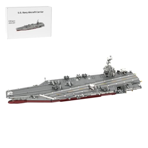 WANENGEDIY Nuklear angetriebener US. Navy Aircraft Carrier Building Blocks, Maßstab 1:300 MOC-192566 Militärische Bausätze, 6361 Teile (Aktualisierte Version) von WANENGEDIY