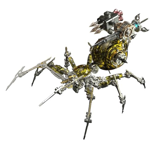 WANENGEDIY Steampunk Mechanisch Spinne mit Waffen-Zubehör, DIY-Montage 3D Metall Puzzle Spinne Modellbausatz mit Werkzeugen, Adventskalender 2025 Geschenke (771 Teile) von WANENGEDIY