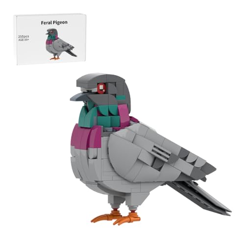 WANENGEDIY Straßentaube Bausteine Set, 255 Teile Vogel Klemmbausteine Modellbausatz für Erwachsene und Jugendliche, Tierwelt Deko & Sammlerstück, MOC-208738 von WANENGEDIY