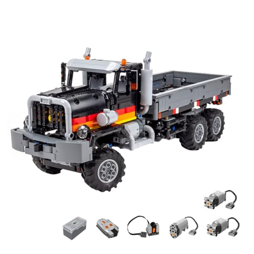 WANENGEDIY Technic US 6x6 Offroad-LKW Bausteine Set, 1500 Teile 1:20 Maßstab Tech Modell mit V8 Motor und Suspension, Geschenk für Sammler und Tech-Fans von WANENGEDIY