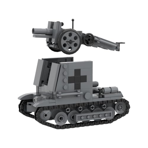WANENGEDIY Technik Panzer Bausteine Modell – Deutsches Heer Bison Selbstfahrlafette mit 15cm s.IG.33 Kanone, kompatibel mit gängigen Klemmbausteinen, MOC Modell für Sammler, 370+ Teile von WANENGEDIY