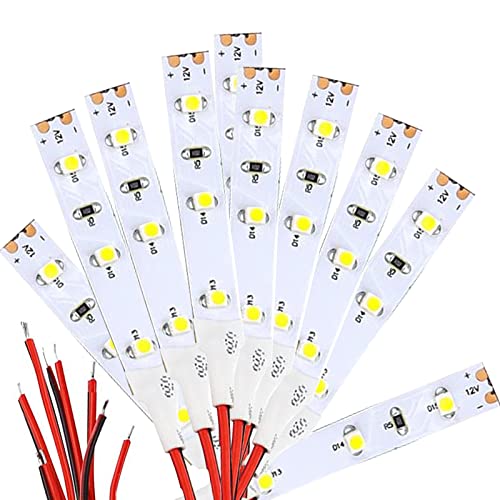 WANGCL 10PCS 3 Led Modell 12V Led Streifen Licht für Modellbau Led Beleuchtung Fit für Modellhaus Modellbahnen RC Auto - Warmweiß von WANGCL