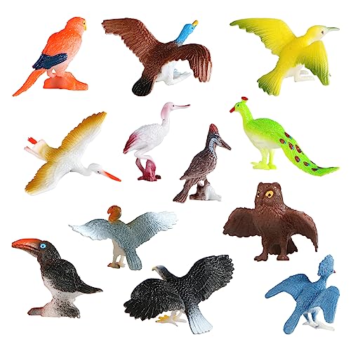 WANGCL 12 Stück Mini-Vogel-Figuren, Miniatur-Vögel, Spielset für Kinder, Lernspielzeug für Feengarten, Heimdekoration von WANGCL