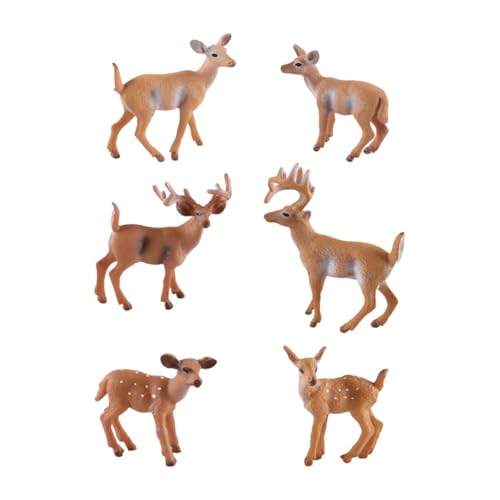 WANGCL 6 Stück Tierfiguren, Realistische Weißwedelhirschfiguren, Waldtiere Für Weihnachten, Frühpädagogische Geburtstagstorte, Geschenkparty WANGCL 6 Stück Tierfiguren, Realistische Weißwedelhirschfiguren, Waldtiere Für Weihnachten, Frühpädagogische Geburtstagstorte, Geschenkparty von WANGCL