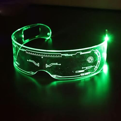 WANGCL Futuristische Brille, blinkende LED-Brille für den Cyberpunk-Stil, geeignet für Halloween-Partys, Bars, Karneval, Tanzaufführungen – wiederaufladbar von WANGCL