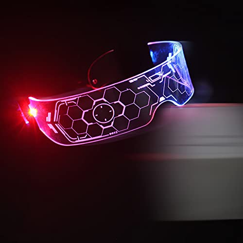 WANGCL Futuristische Brille LED-Partybrille für den Cyberpunk-Stil, geeignet für Halloween-Partys, Bars, Karneval, Tanzaufführungen von WANGCL