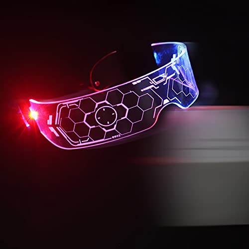WANGCL Led Brillen für Party Cyberpunk Leuchtbrille Futuristische Brille für Karneval Bars Nachtleben Cosplay WANGCL Led Brillen für Party Cyberpunk Leuchtbrille Futuristische Brille für Karneval Bars Nachtleben Cosplay von WANGCL
