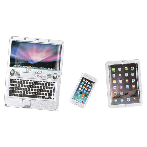 WANGCL Mini Laptop Spielzeug, Tablet und Telefon 1/12 Puppenhaus Zubehör für Barbie - Puppenhaus Dekoration WANGCL Mini Laptop Spielzeug, Tablet und Telefon 1/12 Puppenhaus Zubehör für Barbie - Puppenhaus Dekoration von WANGCL