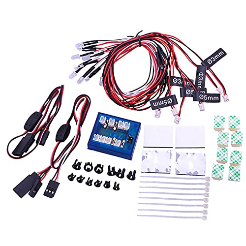 WANGCL Rc Car Lights Kit 12 LED Assemble Lighting System Kit Simulation Blinklichter Lenkbremsbeleuchtungssystem Kit für Rc Car1/10 RC Car/LKW/Crawler WANGCL Rc Car Lights Kit 12 LED Assemble Lighting System Kit Simulation Blinklichter Lenkbremsbeleuchtungssystem Kit für Rc Car1/10 RC Car/LKW/Crawler von WANGCL