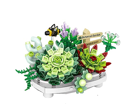 WANGCL Sukkulenten Bonsai-Baum-Bausatz, kreatives DIY-Heimdekoration, Mini-Partikel, botanische Sammlung, Bauspielzeug-Set (389 Stück) von WANGCL