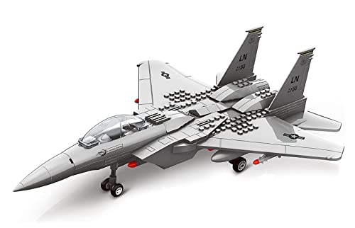 WANGE Modellbausatz F15 Eagle Modell eines zweimotorigen taktischen Jagdflugzeugs zum Zusammenbauen mit Blöcken, Modellbau 1:48. von WANGE