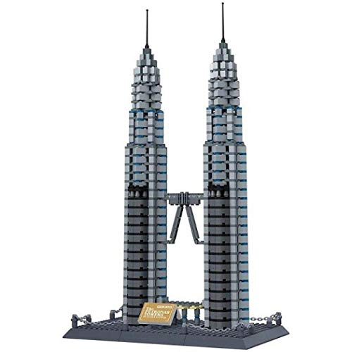 Wange Petronas Tower Kuala Lumpur Architektur-Modell, zur Montage mit mit Bausteinen von WANGE