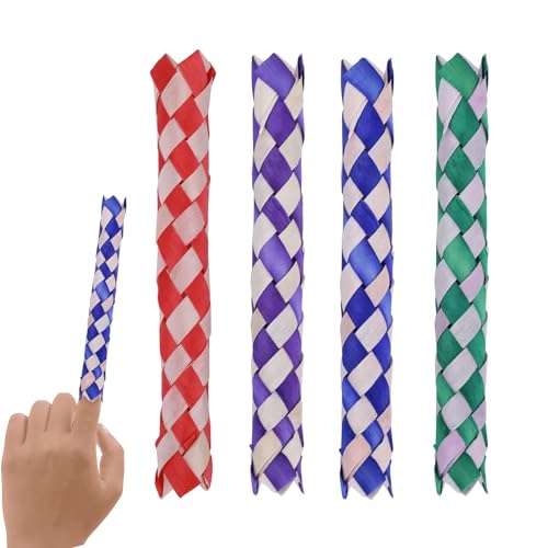 4 Stück Klassische Fingerfallen, Weich, Schön und Coole Fingerfalle, 4 Farben praktische Chinesische Finger Falle Spielzeug, Geschenke für Weihnachten Oster und Kinderparty 4 Stück Klassische Fingerfallen, Weich, Schön und Coole Fingerfalle, 4 Farben praktische Chinesische Finger Falle Spielzeug, Geschenke für Weihnachten Oster und Kinderparty von WANGENPING