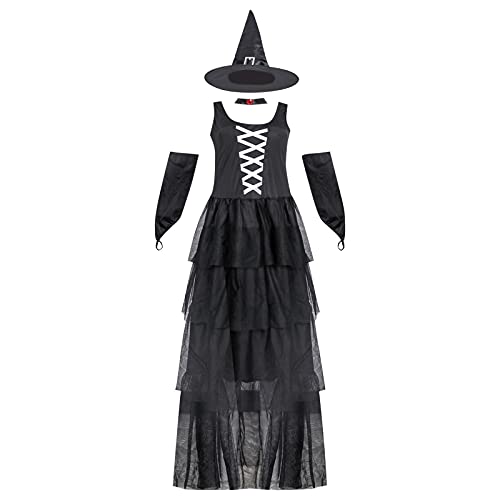 WANGTIANXUE Karneval Kostüm Damen, Faschingskostüme Damen, Mittelalter Kleidung Damen, Halloween Kostüm Damen, Damen Halloween Cosplay Sexy Teufel Hexe Kostüm Set Gutschein Angebote von WANGTIANXUE