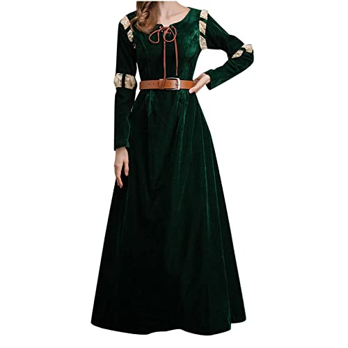 WANGTIANXUE Karneval Kostüm Damen, Faschingskostüme Damen, Mittelalter Kleidung Damen, Halloween Kostüm Damen, Damen Mittelalter Retro Prinzessin Kleid Königin Halloween Cosplay Kleid von WANGTIANXUE